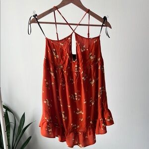 FOREVER 21 Floral Red Women's Top M